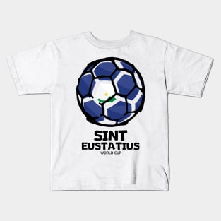 Sint Eustatius Football Country Flag Kids T-Shirt